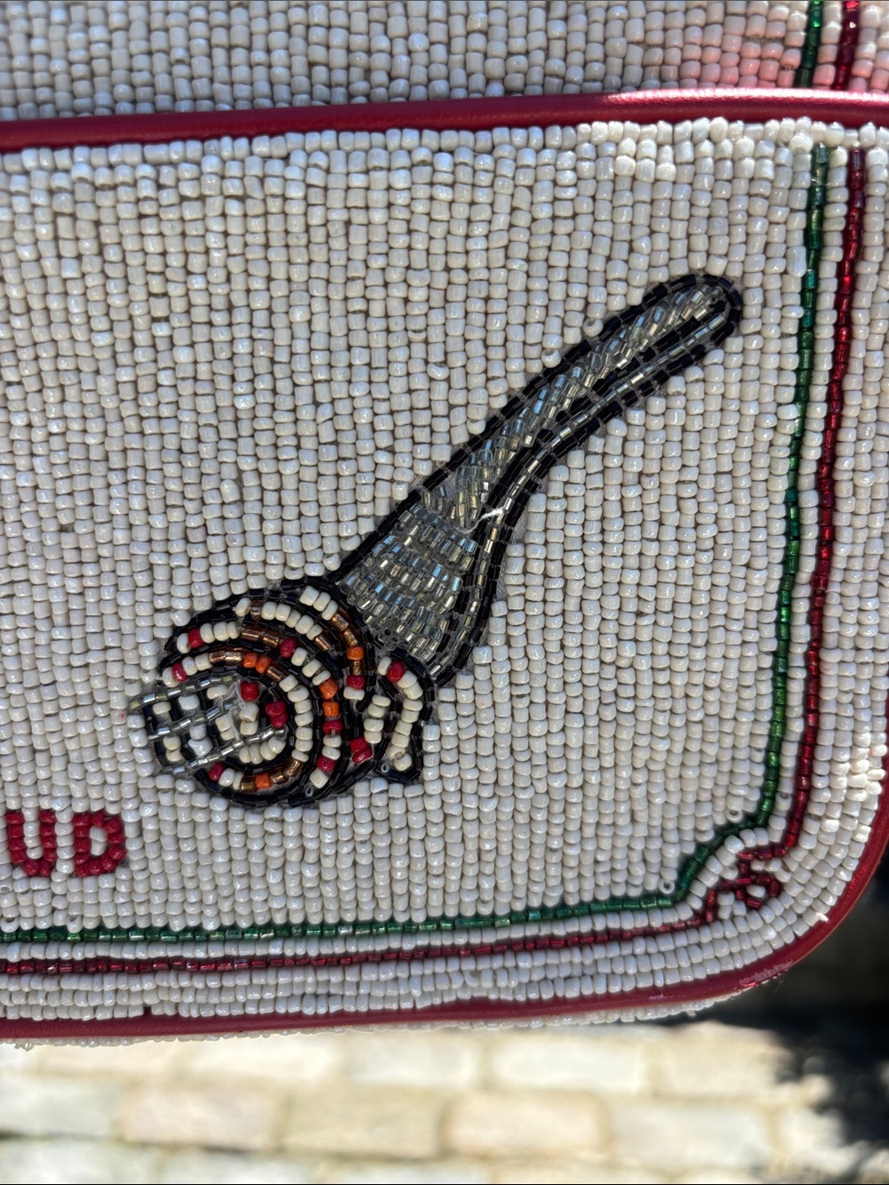 Staud Tomato Tommy Beaded Shoulder Bag - Red/Green - Picture 4 of 7